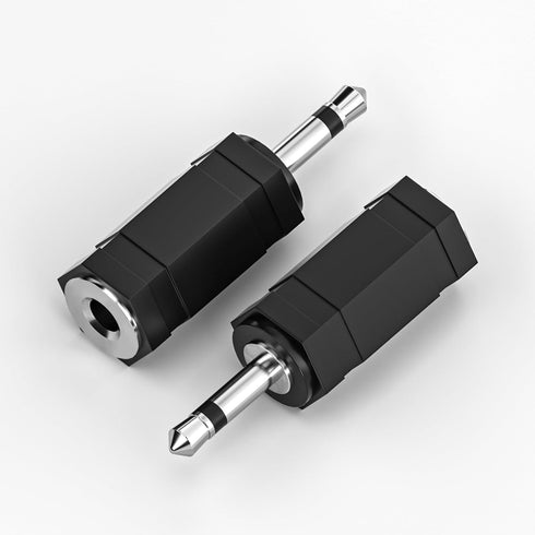 Goupchn 3.5mm Mono to Stereo Adapters 2 Pack 1/8" Mono Male Plug to 1/8" TRS Stereo Female Jack Socket for Headphone, Radio...