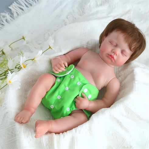 Reborn Baby Dolls Diapers for 17-22 Inch Newborn Baby Doll Diapers Reusable Adjustable Buttons 3-Piece Outfit Accessories...