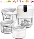 (100+250+350ML) White 3 CUP Cordless Mini Food Chopper,Small Food Processor for Garlic,Nut,Meat...