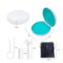 Retainer Case,Cute Slim Aligner Case Compatible with Invisalign,Retainer Holder with Aligner Remover Tool, Chew & Brush,Rope Bag (White Outside Cy...