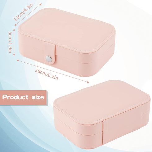 Travel Jewelry Box, PU Leather Small Jewelry Organizer for Women Girls, Double Layer Portable Mini Travel Case Display Storage Holder Boxes for St...