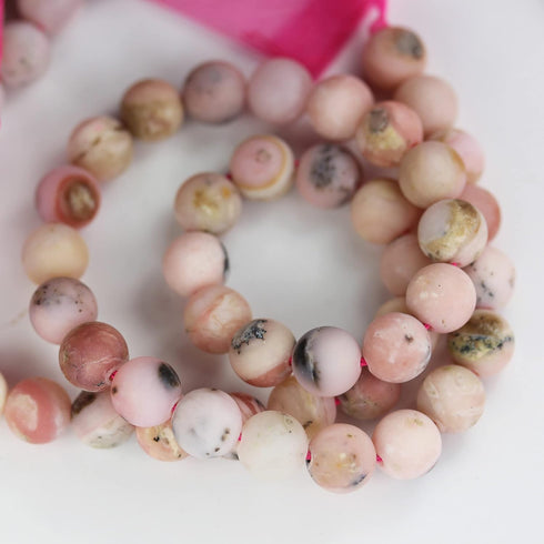 Crystals for Jewelry Making Healing Beads for Jewelry Making Chakra Crystal Jewerly Beading supplies Matte Pink Opal 8mm 15.5inch about 46-48 Bead...