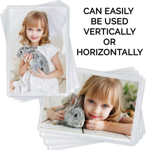 Clear Magnetic Picture Frames for Refrigerator School Locker, or Any Magnetic Surface 16 Pack Holds (2) 5 x 7 (4) 4 x 6 (10) 2.5 x 3.5 Exclusive P...