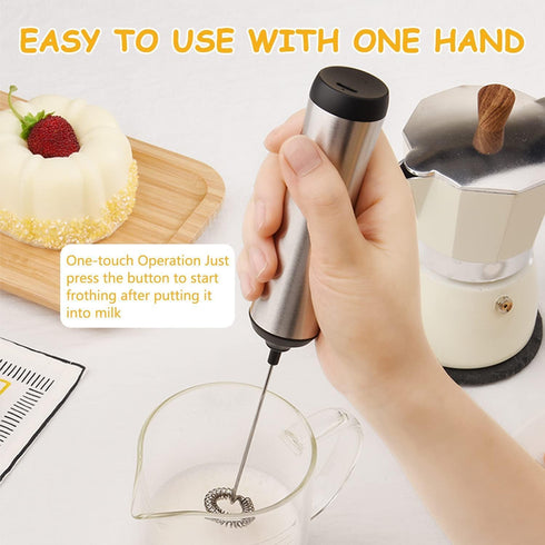 Stainless steel mini rechargeable foam maker and electric mixer Foam coffee, frappuccino latte, milk, hot chocolate, cappuccino and matcha powder ...
