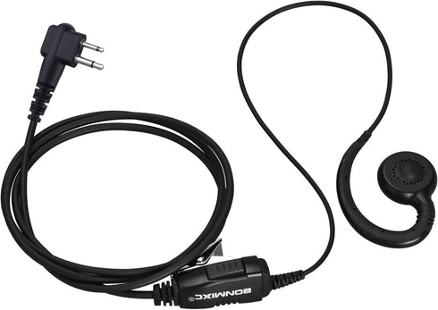 2-Pack Walkie Talkie Earpieces, 2.5mm/3.5mm 2-Pin Two Way Radio Headset with PTT Mic and 180° rotatable earbud, Compatible with Motorola Two-Way R...