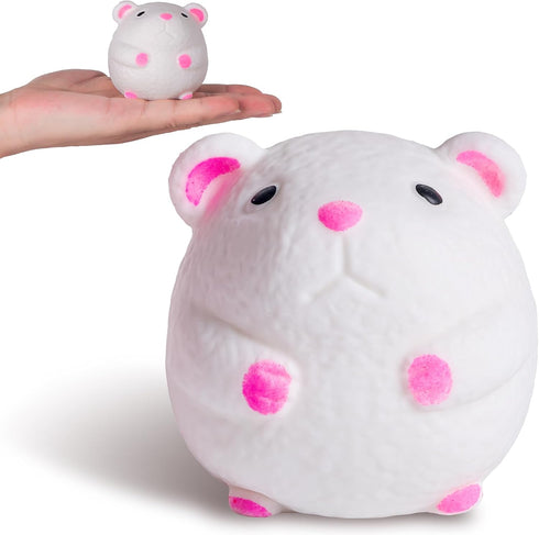 Mouse Fidget Toys, Hamster Stress Balls for Adults and Kids (White), Squishy Toys, Sensory Toys, Dough Ball, Hamster Squeeze Squishy Ball, Stretch...