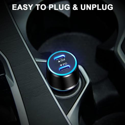 ELZO Dual USB C Car Charger Fast Charging 36W Type C Car Charger PD 3.0 Adapter Compatible with iPhone 14/13/12 Pro/Max/Mini/11/X/XS/XR/8/Plus, Ga...