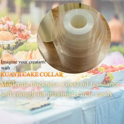Acetate Cake Collar 6 Inch x 394inch Transparent Cake Rolls, Clear Acetate Sheets Mousse Chocolate Acetate Roll Cake Wrapping for Baking, Surround...
