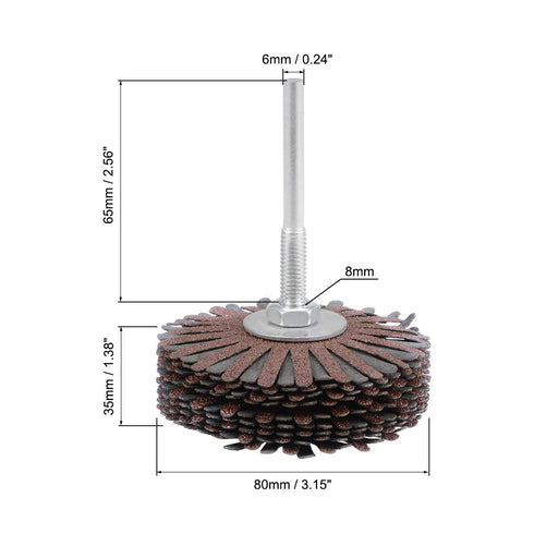 uxcell Abrasive Cloth Flap Wheel Sanding Star 1/4-Inch Shank for Woodworking Root Carving Furniture Polishing 80 Grit...