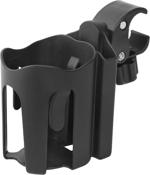 Universal Stroller Cup Holder with Phone Holder, 2-in-1 Cup Phone Holder, Mega Strength Adjustable Clamp fits on Any Bike, Walker, Wheelchair, Lar...