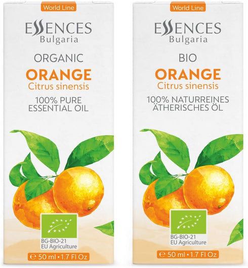Essences Bulgaria Organic Orange Essential Oil 1.7 Fl Oz 50ml Citrus sinensis - 100% Pure and Natural Undiluted Therapeutic Grade Home Aromatherap...