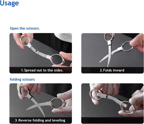 Folding Scissors, Safe Portable Travel Mini Scissors, Stainless Steel Retractable Small Scissors for Home Office, Safe Portable Travel Scissors, 2...