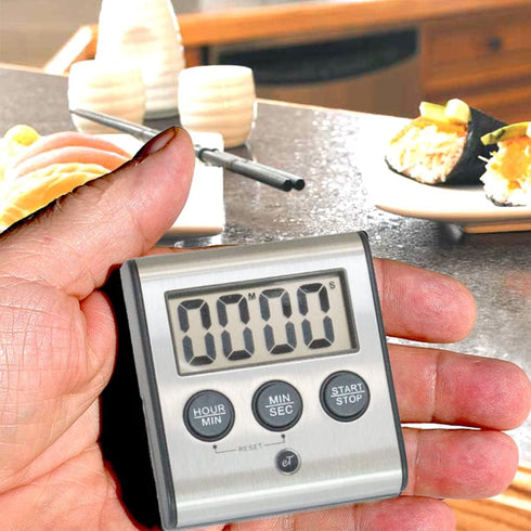 Elegant Digital Kitchen Timer, Stainless Steel Model eT-78, Displays 0-99 Min. or 0-99 Hr., Super Strong Magnet, Volume Switch for Mute/Soft/Loud ...