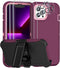 FEIYAR HOME for iPhone 13 Pro Max Heavy Duty Case with 2 Tempered Glass Protectors and Camera Lens Protector, Belt Clip Holster Kickstand - Milita...