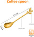 AnSaw Elegant Gold Leaf Coffee Spoons - 10-Piece, 4.7" Mini Stainless Steel Espresso & Dessert Tea Spoons, Perfect for Demitasse & Small Servings...
