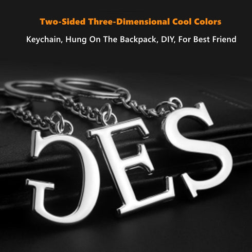 Keychain A-Z Single Letter Keyring DIY Key Ring Cool Little Gift...