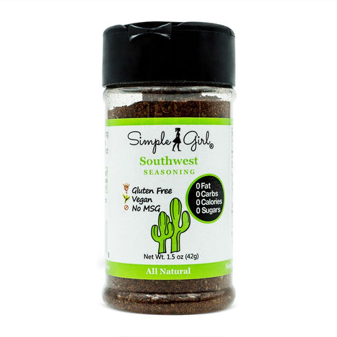 Simple Girl Southwest Seasoning - Sugar Free - Natural Herbs and Spices - Carb Free - Gluten Free - MSG Free - Diabetic Friendly - Compatible With...