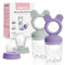 Bessentials Baby Fresh Fruit Food Feeder - 2 Pack Silicone Baby Mesh Feeders for Infant Safe Self Feeding |3 Sizes Food Pouches Included| Suitable...