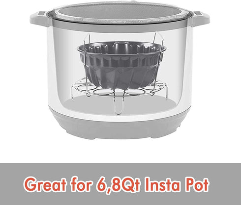 Webake 7 Inch Fluted Tube Pan Non-stick, Heavy Duty Carbon Steel Kugelhopf Cake Baking Mold for 6QT 8QT Insta Pot...