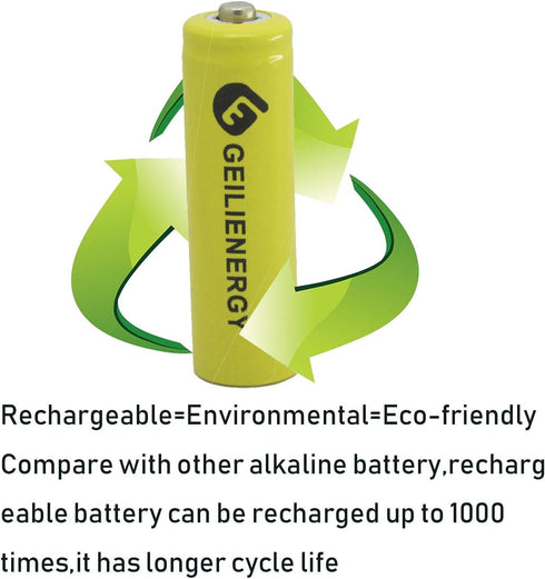 GEILIENERGY AA Size NiCd AA 600mAh 1.2V Rechargeable Battery For Solar Lamp Solar light(Pack of 12)...
