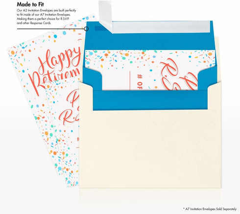LUXPaper A2 Invitation Envelopes | Peel & Press | 4 3/8" x 5 3/4" | Pool Blue | 80lb. Text | 50 Qty...