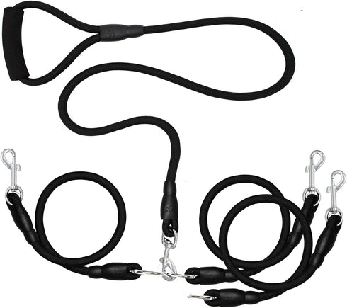 Heavy Duty 3 Dog Leash,3 Way Dog Leash No Tangle,Detachable 360° Swivel Device,Multiple Dog Leash with Padded Handle,for Walking and Training Two/...
