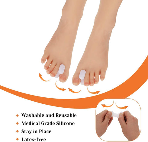12Pcs Gel Toe Separators Soft Toe Spacers Bunion Corrector Pads Overlapping Toes Orthotics for Men Women Sports Activities Calluses Crooked Toes H...