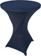 Navy Blue 32 Inch Round x 43 Inch Tall Spandex Cocktail Tablecloth Folding Cover Stretch...