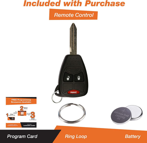 Replacement Uncut Car Keyless Entry Remote Fob Key Compatible with OHT692713AA, OHT692427AA, KOBDT04A...