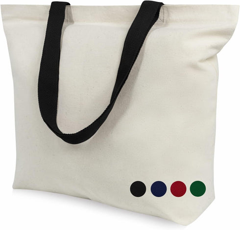 TOPDesign 2-Pack Canvas Tote Bags with Magnetic Snap, Reusable Grocery Shopping Bags, DIY Your Creative Designs...
