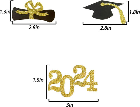 24 Pack 2024 Graduation Cupcake Topper Congrats Grad Cake Topper with Diploma, 2024, Grad Cap for Graduate Party Decorations Supplies...