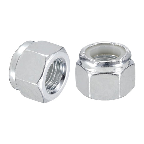 uxcell 50Pcs 3/8"-24 Nylon Insert Hex Lock Nuts, Carbon Steel Self-Locking Nylon Insert Stop Nut for Industrial Construction Fasteners, White&Whit...