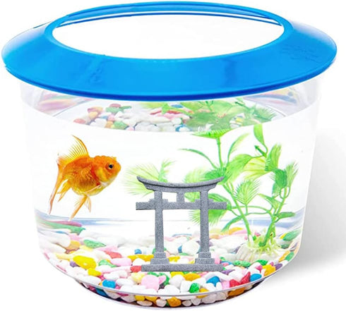 Aquarium Decorations Asian Japanese Shinto Torii Gate Fish Tank Decorations Miniature Shrine Japan Style Ornament Underwater Landscape Decoration,...