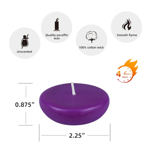 2 1/4 Inch Purple Floating Candles...