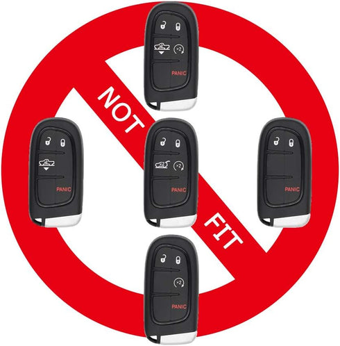 TANGSEN Smart Key Fob Case Compatible with Chrysler 200 300 Dodge Challenger Charger Dart Jeep Cherokee Compass Grand Cherokee SRT Hellcat 2 3 4 5...