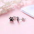 S925 Sterling Silver Puppy Dog Cat Pet Paw Print Stud Earrings...