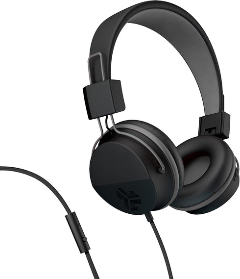 JLab Neon Folding On-Ear Headphones, Black, Wired Headphones, Tangle Free Cord, Noise Isolation, 40mm Neodymium Drivers, C3 Sound (Crystal Clear C...