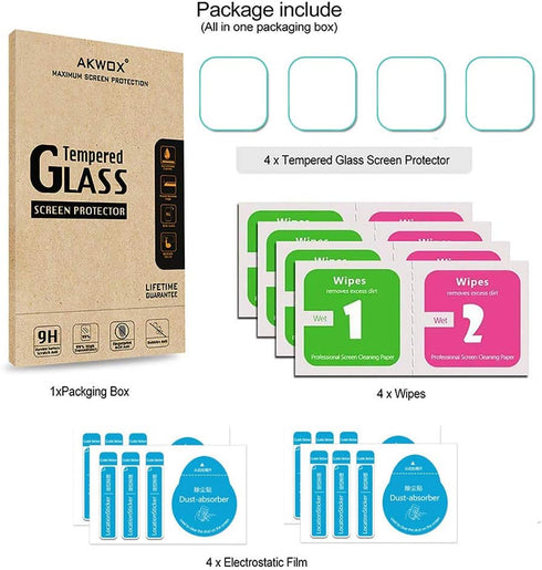 AKWOX (4 Pack) Compatible Samsung Galaxy S9 Camera Lens Protector, Ultra Thin 0.2mm 9H Hard Tempered Glass Camera Lens Protector For Samsung Galax...