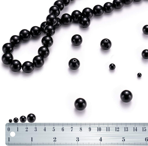 Natural Black Onyx Stone Round Loose Semi Gemstone Beads for Jewelry Making 10MM 38PCS...