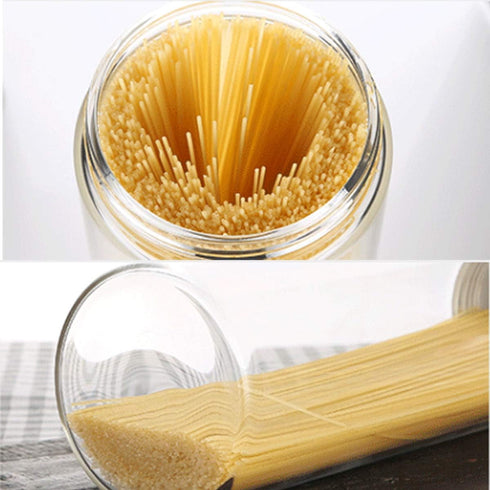 3Pcs Clear Plastic Food Storage Jar with Lid, Round Transparent Storage Container for Spaghetti,Pasta and Dry goods (2.1" Diameter x 11.8" Height)...