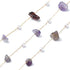 DanLingJewelry 5m Brass Handmade Natural Amethyst Stone Beading Chain Purple Irregular Crystal Chains with Spool for Jewelry Making Supplies...