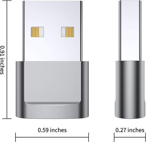 USB C Female to USB Male Adapter (4-Pack), Type C to USB A Charger Converter for iPhone 15 14 13 12 11 Plus Pro Max, Samsung Galaxy S24 S23 S22 Ul...