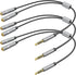 Headphone Splitter TRRS Headset Adapter Y Splitter Cable Stereo Male to 2 Female Separate Mic and Audio Compatible with PS4 Xbox One Laptop Phone ...