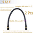 Semetall Purse Handles 2 Pcs 0.5'' Wide 15.7" Length Handbag Handles Black PU Leather Purse Strap with Button for Handbag and Handbag DIY Making A...