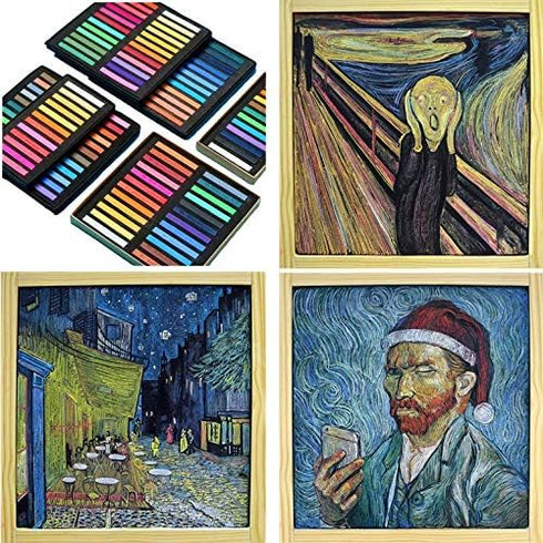 Non Toxic Artist Pastels,Square Soft Pastels Set,Chalks 12/24/36/48 Colors Soft Dry Pastel Artist Chalk Pastel Sticks for Office School Art Drawin...