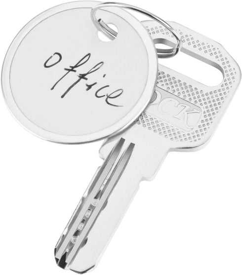 100 Pieces White Key Tags Metal Key Tags Round Paper Key Tags with Split Rings (31mm, White)...