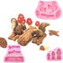 4Pcs/Set Forest Themed Fondant Molds Animal Tree Trunk Squirrel Mushroom Pinecones Lumberjack Gumpaste Chocolate Candy Mold Stump Birthday Cake De...