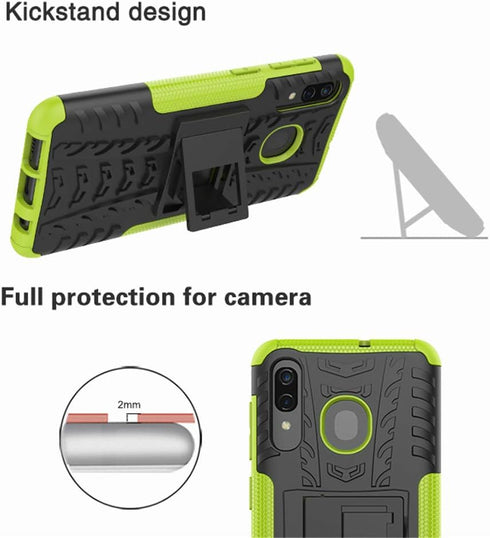 Yiakeng Samsung Galaxy A20/A50/A30 Case, Shockproof Slim Protective Kickstand Hard Phone Cover (Blue)...