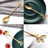 AnSaw 20-Pieces 4.7-Inch Small Coffee Spoons With Leaf Handle(Gold)...