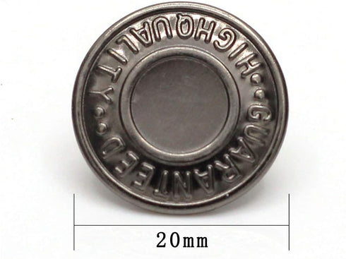 12 Sets No-Sew Permanent Buttons Jean Tack Buttons 20mm (Gun Black)...
